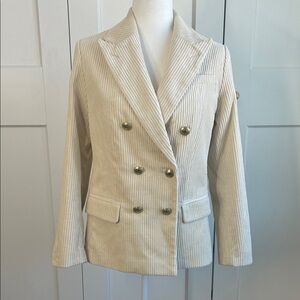 Rowing Blazers Women's Cream Double-Breasted Corduroy Blazer | XS